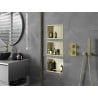 Mexen X-Wall-R Nischenregal mit Flansch 30 x 20 cm, gebürstetes Gold - 1950302010