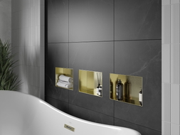 Mexen X-Wall-NR nischenregal ohne flansch 30 x 20 cm, gebürstetes gold - 1951302010