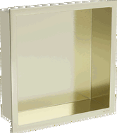 Mexen X-Wall-R Nischenregal mit Flansch 30 x 30 cm, gebürstet Gold - 1950303010