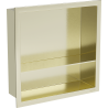 Mexen X-Wall-R Nischenregal mit Flansch und Regal 30 x 30 cm, gebürstetes Gold - 1950303010S