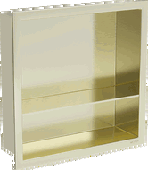Mexen X-Wall-R Nischenregal mit Flansch und Regal 30 x 30 cm, gebürstetes Gold - 1950303010S