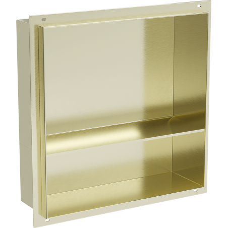 Mexen X-Wall-NR Nischenregal ohne Flansch mit Ablage 30 x 30 cm, gebürstetes Gold - 1951303010S