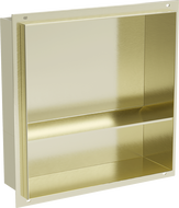 Mexen X-Wall-NR Nischenregal ohne Flansch mit Ablage 30 x 30 cm, gebürstetes Gold - 1951303010S