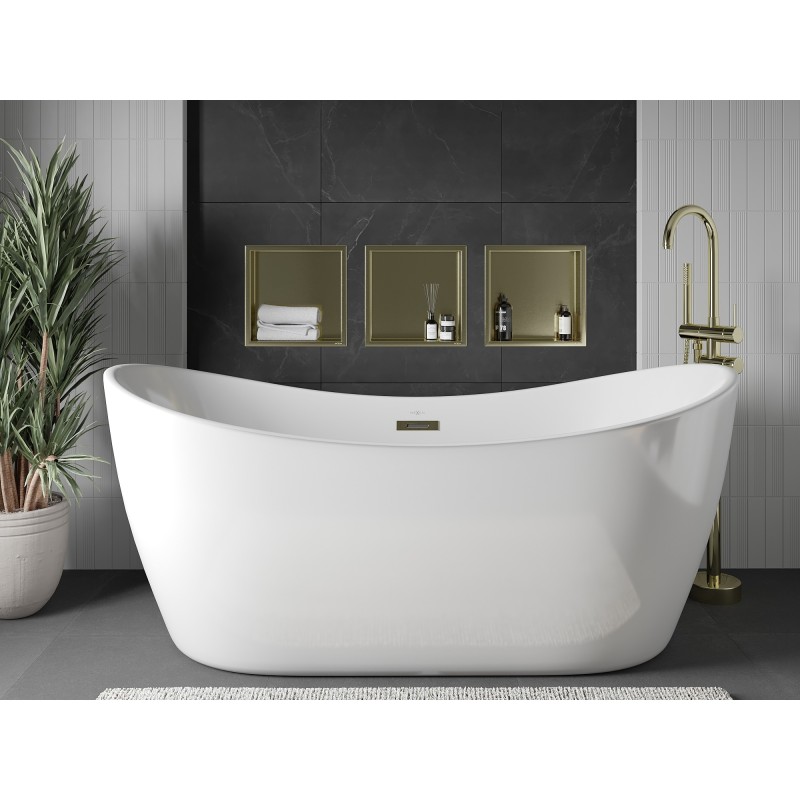 Mexen X-Wall-R Nischenregal mit Flansch 30 x 30 cm, gebürstet Gold - 1950303010