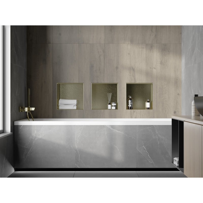 Mexen X-Wall-NR Nischenregal ohne Flansch 30 x 30 cm, gebürstet gold - 1951303010