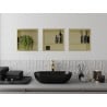 Mexen X-Wall-R Nischenregal mit Flansch und Regal 30 x 30 cm, gebürstetes Gold - 1950303010S