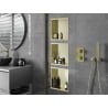 Mexen X-Wall-R Nischenregal mit Flansch 30 x 30 cm, gebürstet Gold - 1950303010