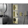 Mexen X-Wall-R Nischenregal mit Flansch und Regal 30 x 30 cm, gebürstetes Gold - 1950303010S