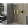 Mexen X-Wall-R Nischenregal mit Flansch und Regal 30 x 30 cm, gebürstetes Gold - 1950303010S