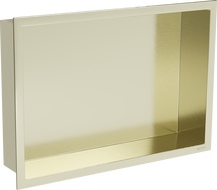 Mexen X-Wall-R Nischenregal mit Flansch 45 x 30 cm, gebürstetes Gold - 1950453010