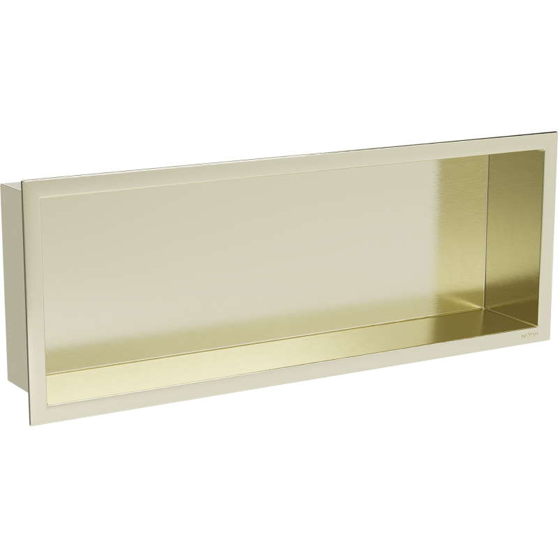 Mexen X-Wall-R Nischenregal mit Kragen 60 x 20 cm, gold gebürstet - 1950602010