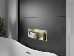 Mexen X-Wall-NR Nischenregal ohne Flansch 60 x 20 cm, gebürstet Gold - 1951602010