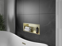 Mexen X-Wall-R Nischenregal mit Kragen 60 x 20 cm, gold gebürstet - 1950602010