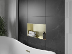 Mexen X-Wall-NR Einbauregal ohne Blende 60 x 30 cm, gebürstetes Gold - 1951603010