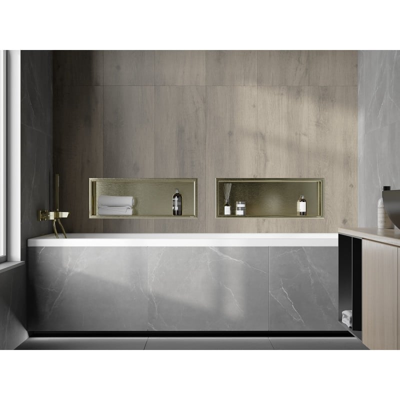 Mexen X-Wall-R Nischenregal mit Kragen 60 x 20 cm, gold gebürstet - 1950602010