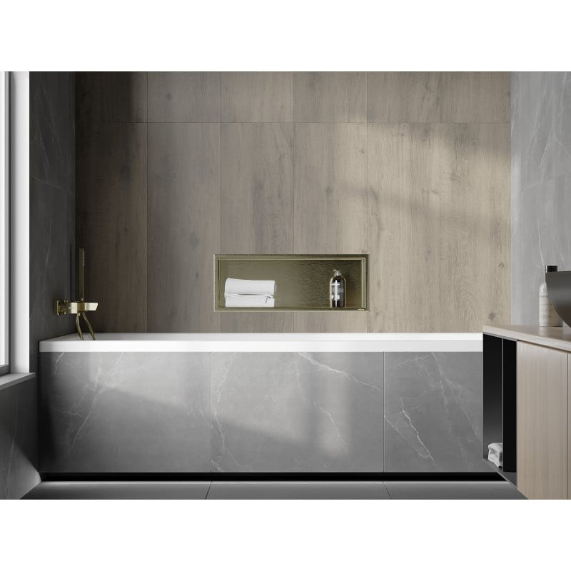 Mexen X-Wall-R Nischenregal mit Kragen 60 x 20 cm, gold gebürstet - 1950602010
