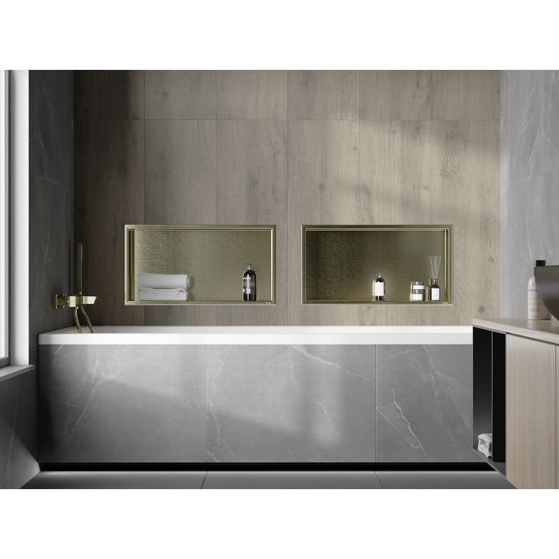 Mexen X-Wall-R Nischenregal mit Rahmen 60 x 30 cm, gebürstetes Gold - 1950603010