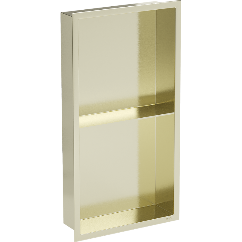 Mexen X-Wall-R Nischenregal mit Rand und Regal 60 x 30 cm, gebürstetes Gold - 1950603010S