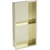 Mexen X-Wall-R Nischenregal mit Rand und Regal 60 x 30 cm, gebürstetes Gold - 1950603010S