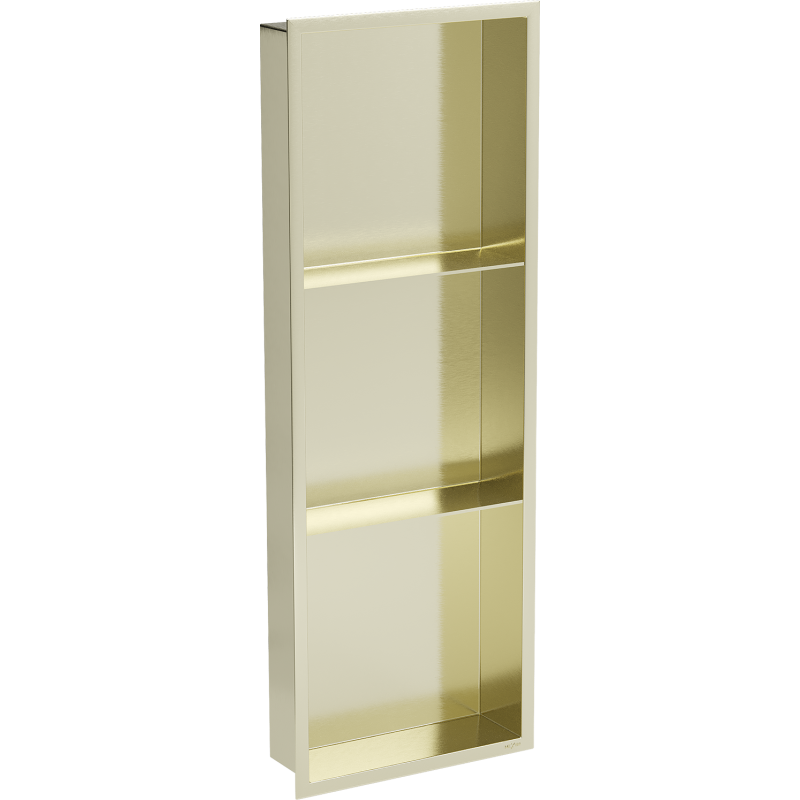 Mexen X-Wall-R Nischenregal mit Flansch und Regal 90 x 30 cm, gebürstetes Gold - 1950903010S