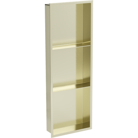Mexen X-Wall-R Nischenregal mit Flansch und Regal 90 x 30 cm, gebürstetes Gold - 1950903010S