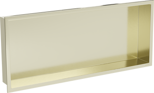 Mexen X-Wall-R Nischenregal mit Flansch 75 x 30 cm, gebürstet gold - 1950753010