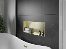 Mexen X-Wall-NR Nischenregal ohne Flansch 75 x 30 cm, gebürstetes Gold - 1951753010