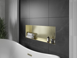 Mexen X-Wall-NR Nischenregal ohne Flansch 90 x 30 cm, gebürstetes Gold - 1951903010