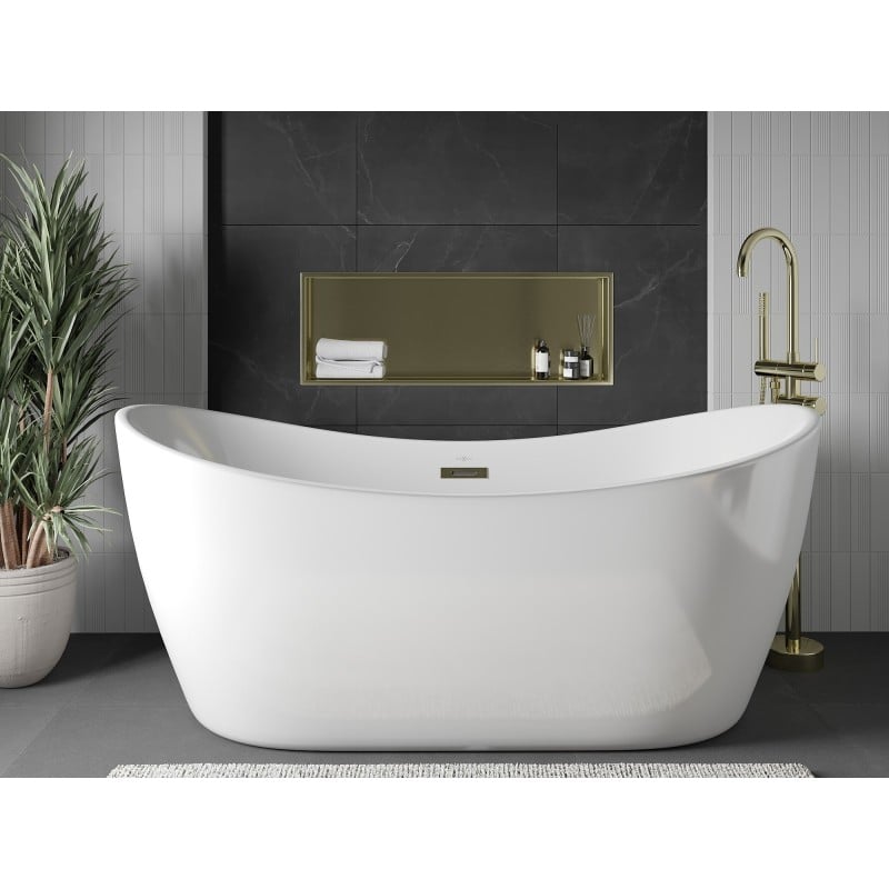 Mexen X-Wall-R Eingebaute Regal mit Flansch 90 x 30 cm, gebürstetes Gold - 1950903010