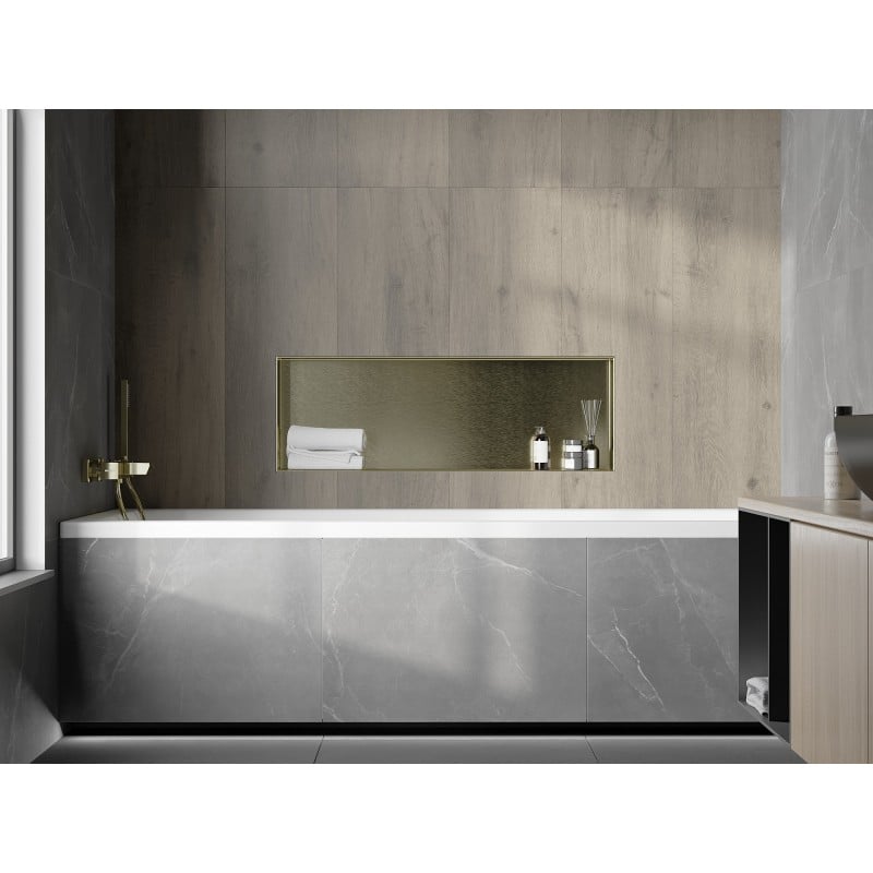 Mexen X-Wall-NR Nischenregal ohne Flansch 90 x 30 cm, gebürstetes Gold - 1951903010