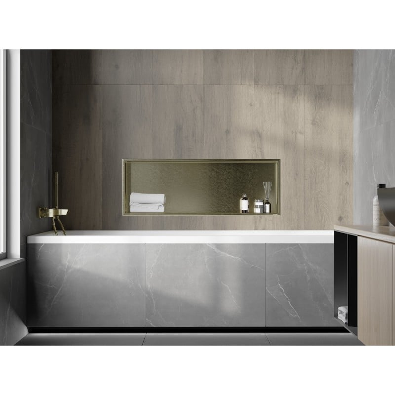 Mexen X-Wall-R Eingebaute Regal mit Flansch 90 x 30 cm, gebürstetes Gold - 1950903010