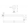 Mexen Duscharm Wandmontage 40 cm Graphit - 79211-66