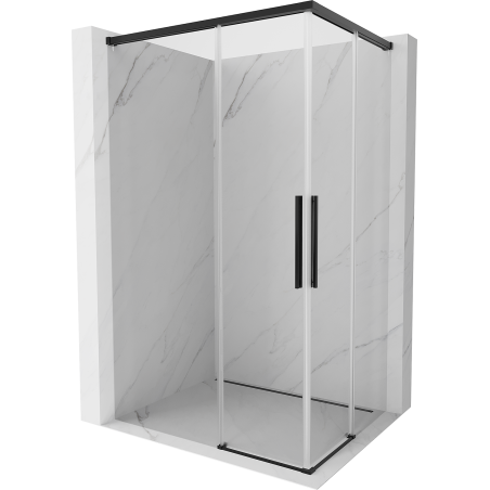 Mexen Rox Duo Duschkabine verschiebbar 100 x 75 cm, transparent, schwarz - 8C2D-100-075-70-00