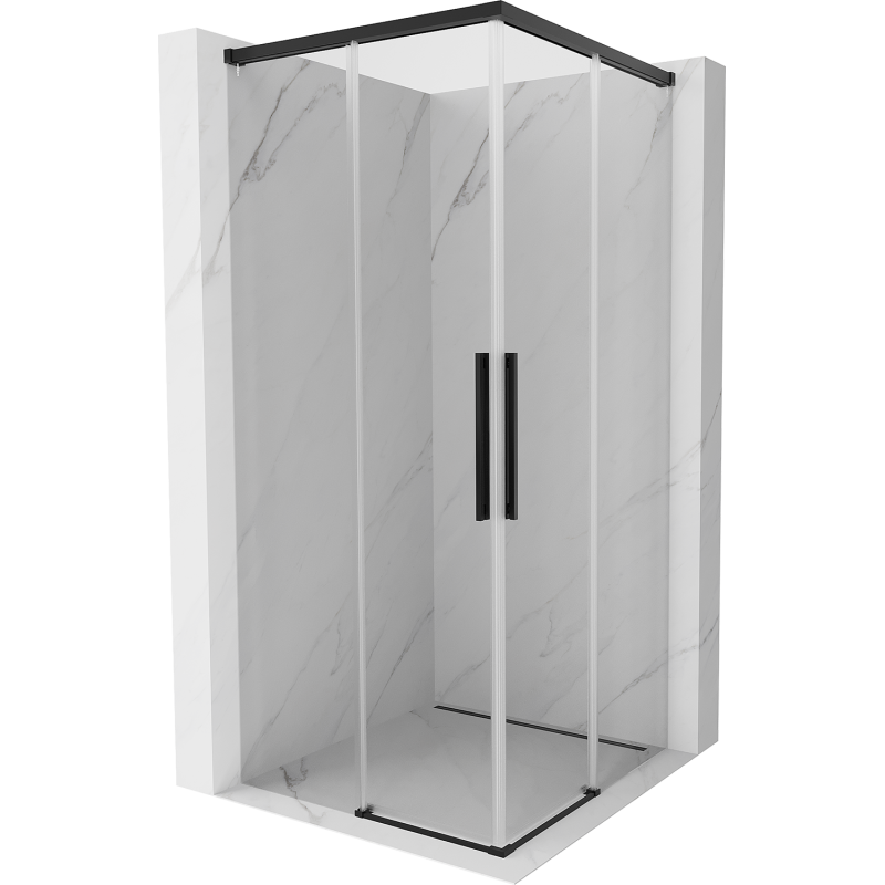 Mexen Rox Duo Schiebetür-Duschkabine 80 x 80 cm, transparent, schwarz - 8C2D-080-080-70-00