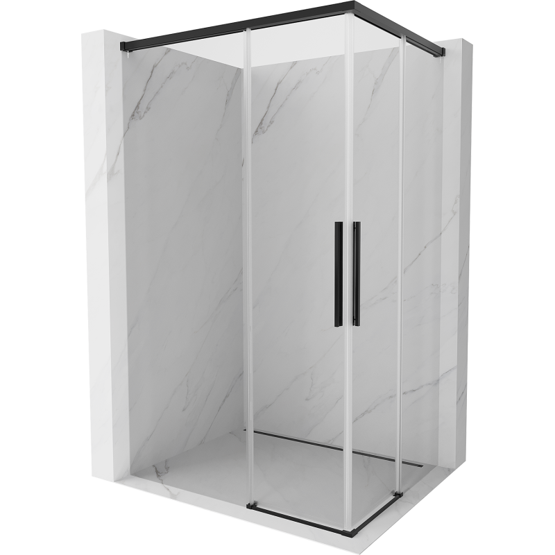 Mexen Rox Duo Duschkabine, Schiebetür, 95 x 80 cm, transparent, schwarz - 8C2D-095-080-70-00
