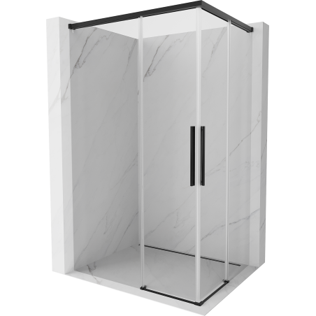 Mexen Rox Duo Duschkabine zum Schieben 100 x 90 cm, transparent, schwarz - 8C2D-100-090-70-00