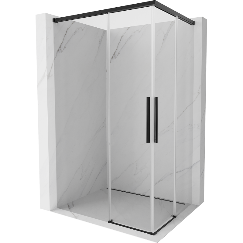 Mexen Rox Duo Duschkabine, Schiebetür 120 x 100 cm, transparent, schwarz - 8C2D-120-100-70-00