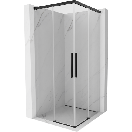 Mexen Rox Duo Duschkabine Schiebetür 110 x 110 cm, transparent, schwarz - 8C2D-110-110-70-00