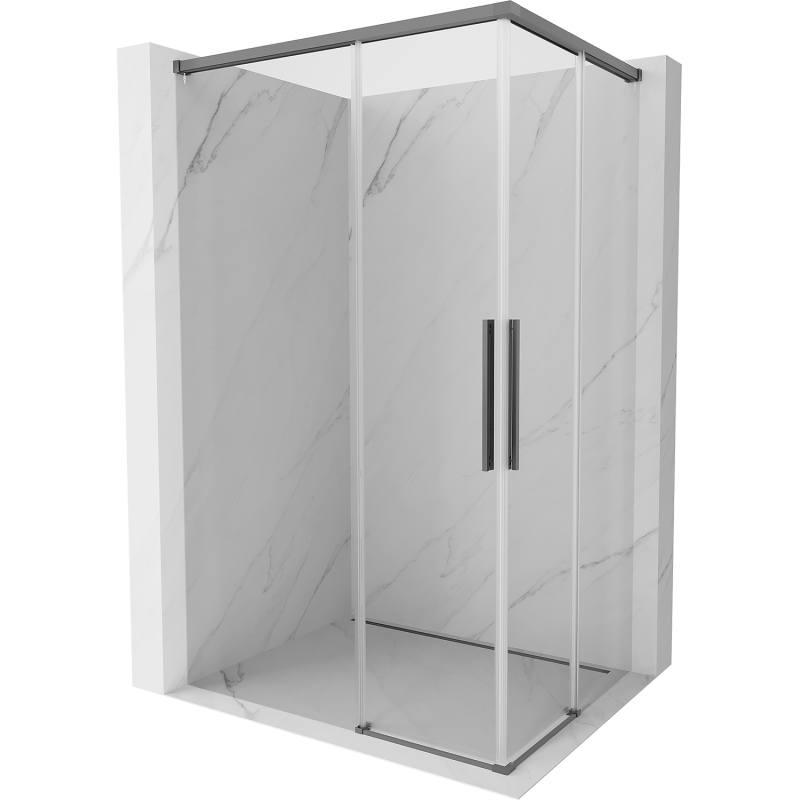 Mexen Rox Duo Schiebeduschkabine 100 x 90 cm, transparent, Gun Metal - 8C2D-100-090-95-00