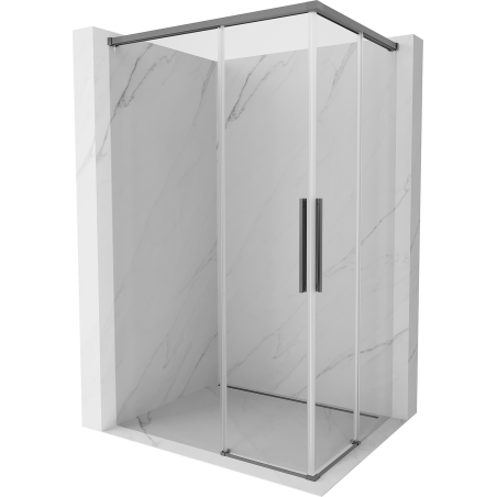 Mexen Rox Duo Schiebeduschkabine 100 x 90 cm, transparent, Gun Metal - 8C2D-100-090-95-00