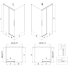 Mexen Rox verschiebbare Duschkabine 95 x 75 cm, transparent, gebürstetes Gold - 8C2-095-075-55-00