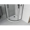 Mexen Rio Duschkabine halbrund 90 x 90 cm, matt, schwarz + Flat-Duschwanne, weiß - 863-090-090-70-30-4110B