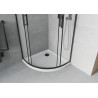 Mexen Rio Halbrunde Duschkabine 80 x 80 cm, matt, schwarz + Duschtasse Flat, weiß - 863-080-080-70-30-4110B