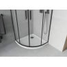 Mexen Rio Duschkabine halbrund 80 x 80 cm, satiniert, schwarz + Flat Duschwanne, weiß - 863-080-080-70-30-4110B