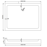 Mexen Apia Schiebedusche 100 x 80 cm, transparent, Chrom + Brausewanne Rio - 840-100-080-01-00-4510