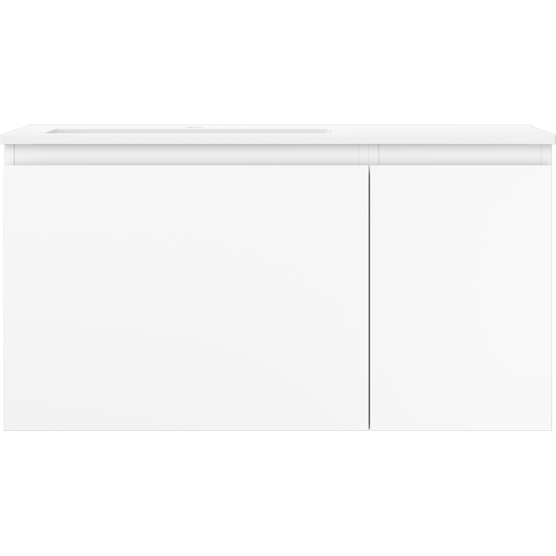 Mexen Orio Badezimmerschrank 90 cm mit Waschbecken Otis links, 1S, 1T, weiß matt - 91A13-09047-3-BBFF01-W18L01