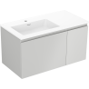 Mexen Orio Badezimmerschrank 90 cm mit Waschbecken Otis links, 1S, 1D, grau matt/weiß matt - 91A13-09047-3-BBFF62-W18L01