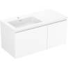 Mexen Orio Badezimmerschrank 100 cm mit linker Otis-Waschbecken, 1S, 1D, weiß matt - 91A13-10047-3-BBFF01-W18L01