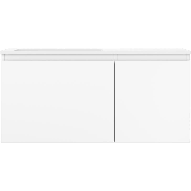 Mexen Orio Badezimmerschrank 100 cm mit linker Otis-Waschbecken, 1S, 1D, weiß matt - 91A13-10047-3-BBFF01-W18L01