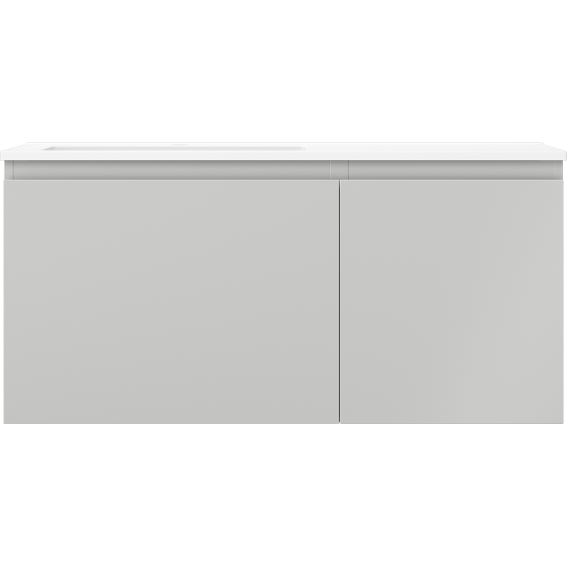 Mexen Orio Badezimmerschrank 100 cm mit Waschbecken Otis links, 1S, 1D, grau matt/weiß matt - 91A13-10047-3-BBFF62-W18L01